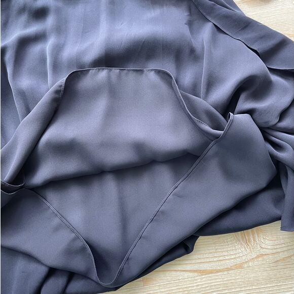 Rebecca Taylor Silk Blouson Long Sleeve Dress | Navy Size 8 - Picture 4 of 9